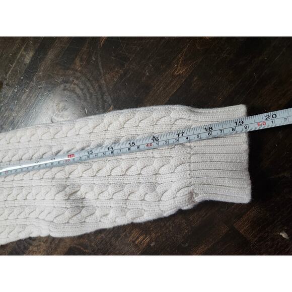 Vintage Ralph Lauren Crest Large Hand Knit Chunky Cable Sweater White - Picture 7 of 7